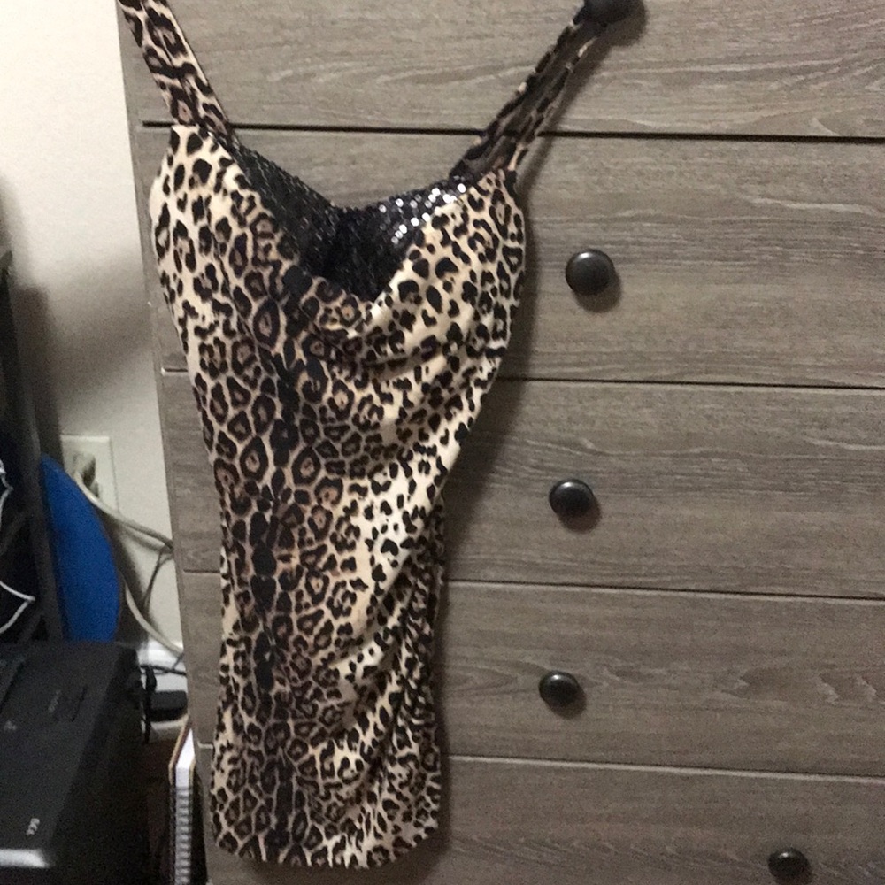 Almost famous cheetah dress with bra inside dress
